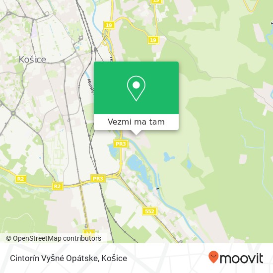 Cintorín Vyšné Opátske mapa