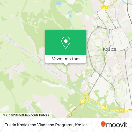 Trieda Kosickeho Vladneho Programu mapa