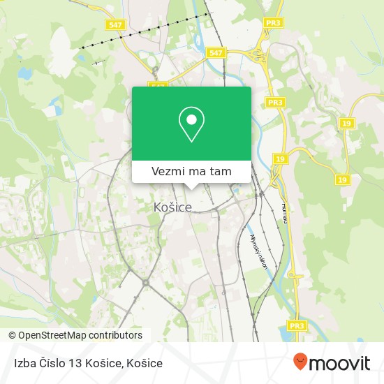 Izba Číslo 13 Košice mapa