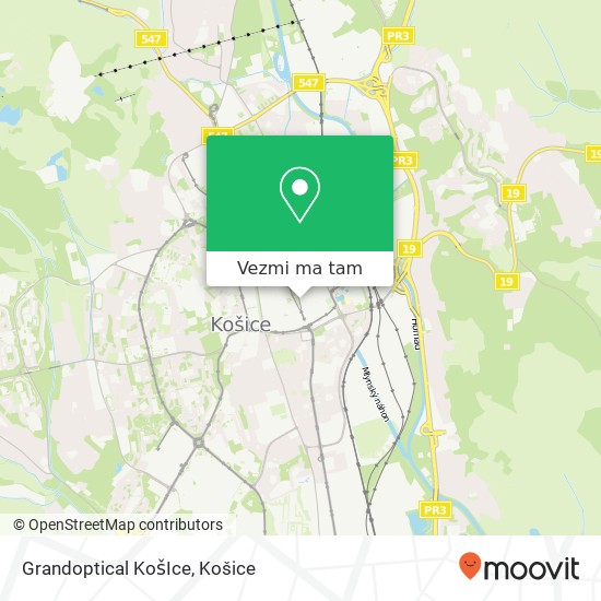 Grandoptical KošIce mapa