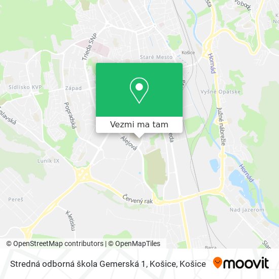 Stredná odborná škola Gemerská 1, Košice mapa