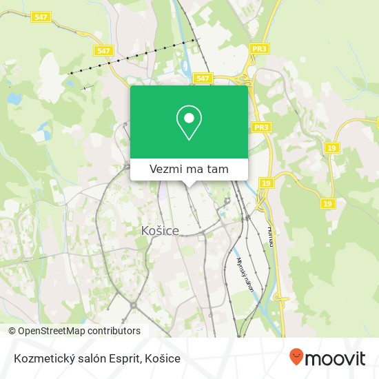 Kozmetický salón Esprit mapa