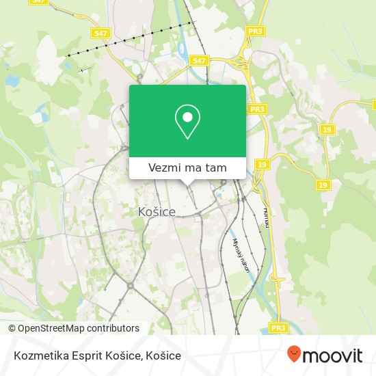 Kozmetika Esprit Košice mapa