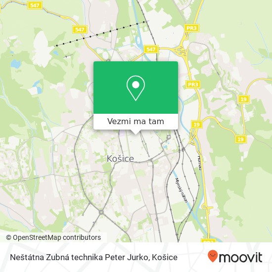 Neštátna Zubná technika Peter Jurko mapa