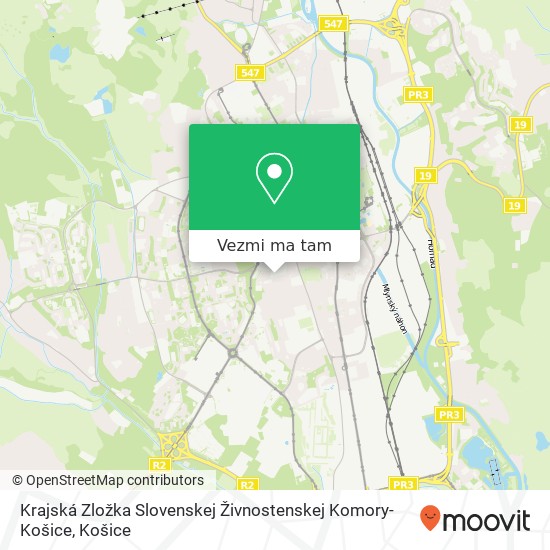 Krajská Zložka Slovenskej Živnostenskej Komory-Košice mapa