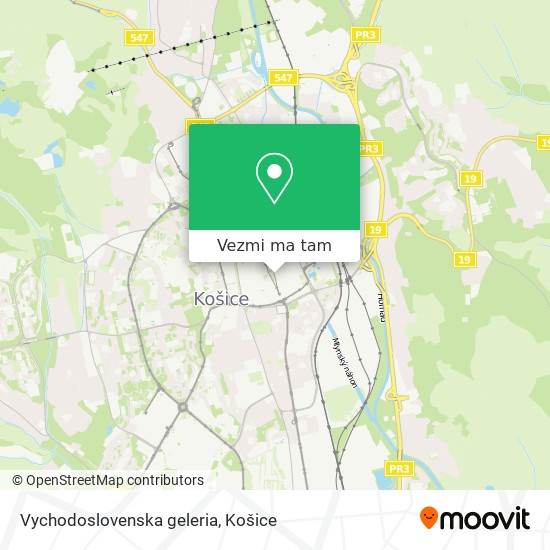 Vychodoslovenska geleria mapa