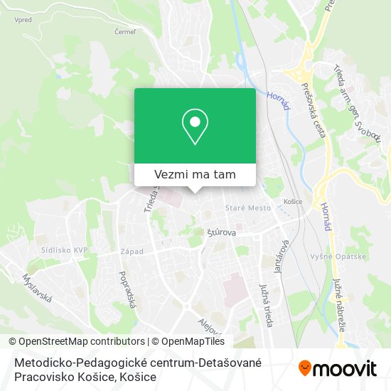 Metodicko-Pedagogické centrum-Detašované Pracovisko Košice mapa