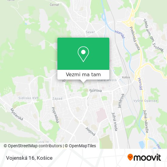 Vojenská 16 mapa