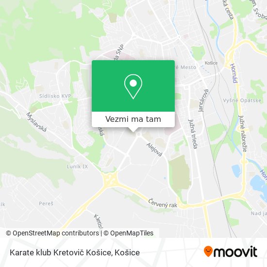 Karate klub Kretovič Košice mapa