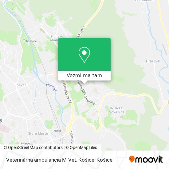 Veterinárna ambulancia M-Vet, Košice mapa