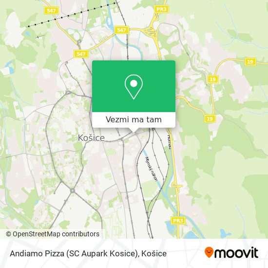 Andiamo Pizza (SC Aupark Kosice) mapa