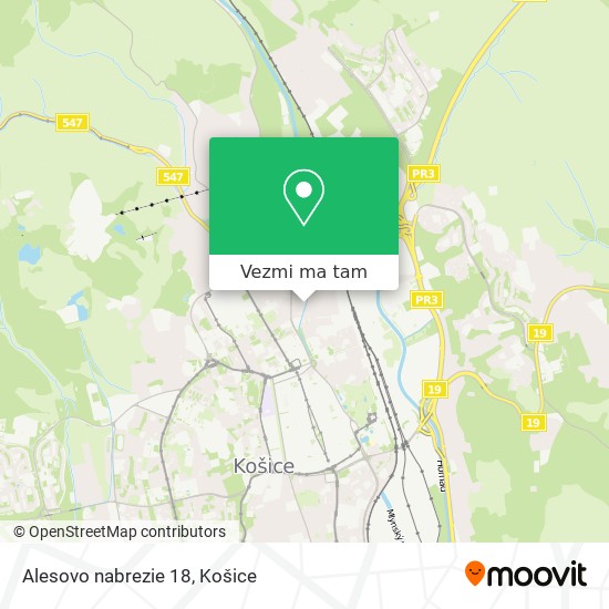 Alesovo nabrezie 18 mapa