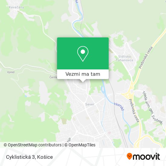 Cyklistická 3 mapa