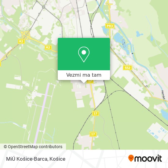 MiÚ Košice-Barca mapa