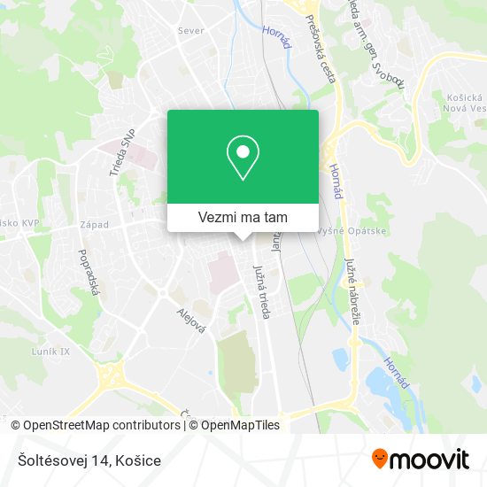 Šoltésovej 14 mapa