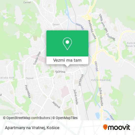 Apartmany na Vratnej mapa