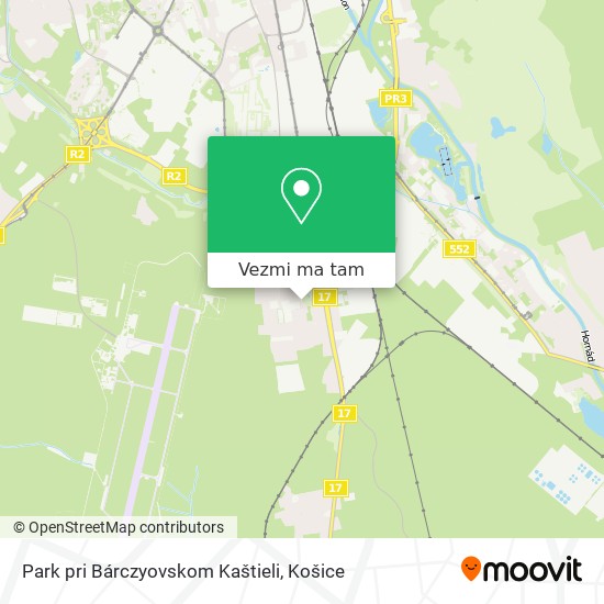 Park pri Bárczyovskom Kaštieli mapa