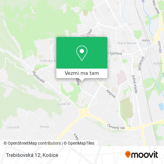 Trebišovská 12 mapa