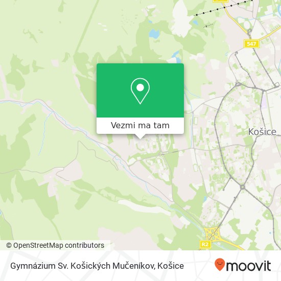 Gymnázium Sv. Košických Mučeníkov mapa