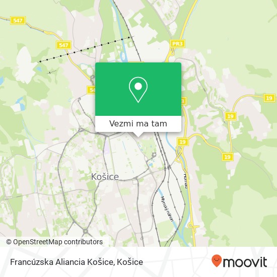 Francúzska Aliancia Košice mapa