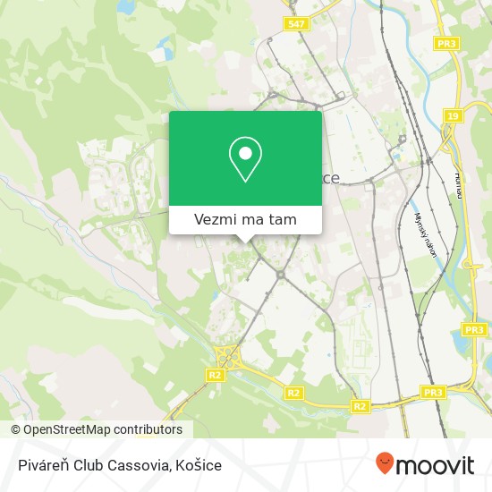 Piváreň Club Cassovia mapa