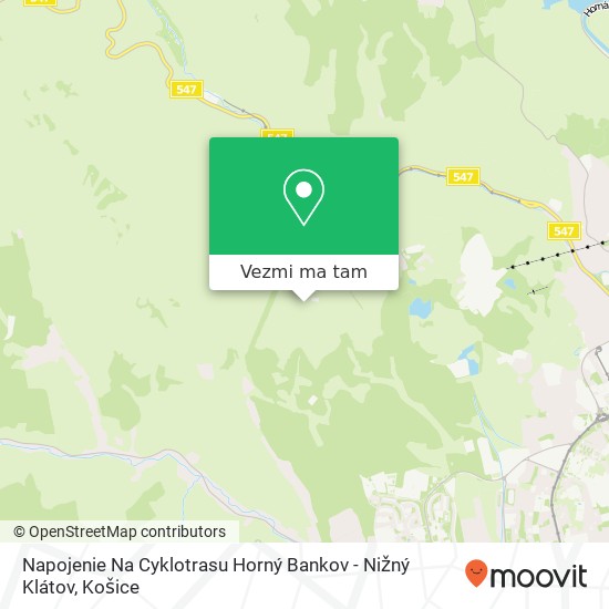 Napojenie Na Cyklotrasu Horný Bankov - Nižný Klátov mapa