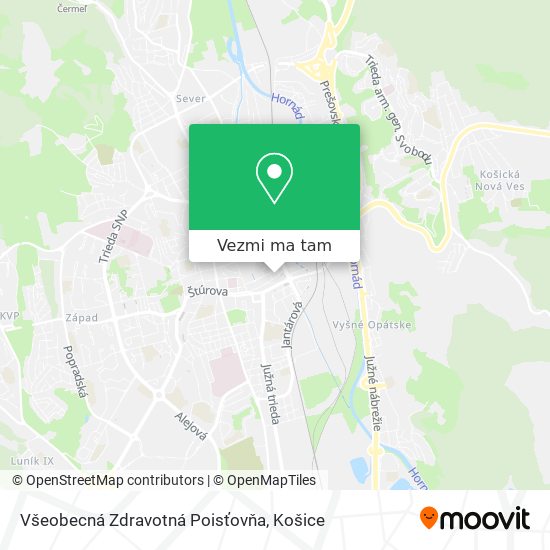 Všeobecná Zdravotná Poisťovňa mapa