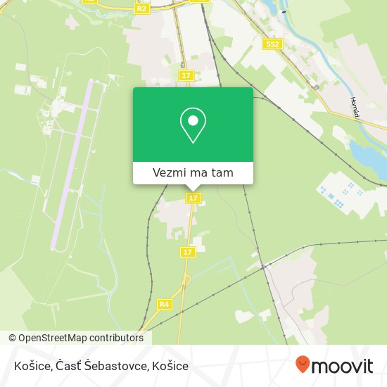 Košice, Časť Šebastovce mapa