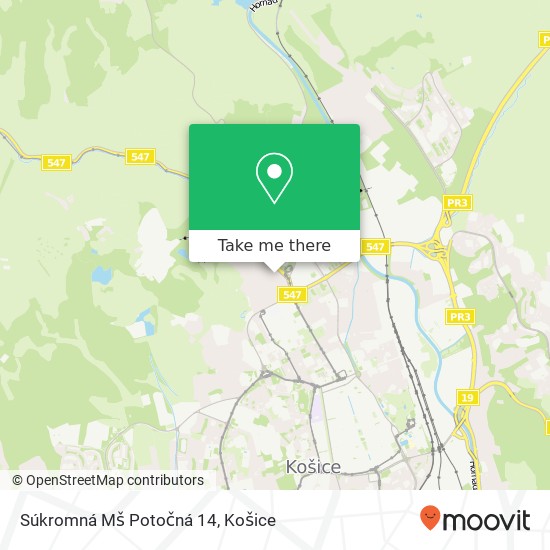 Súkromná Mš Potočná 14 mapa