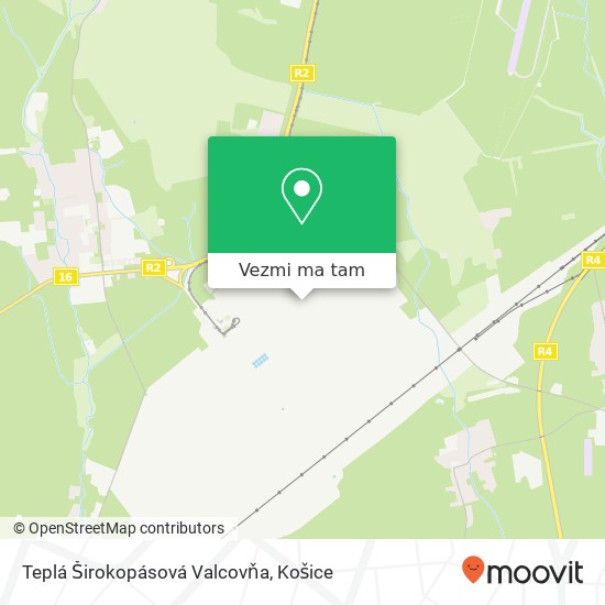 Teplá Širokopásová Valcovňa mapa