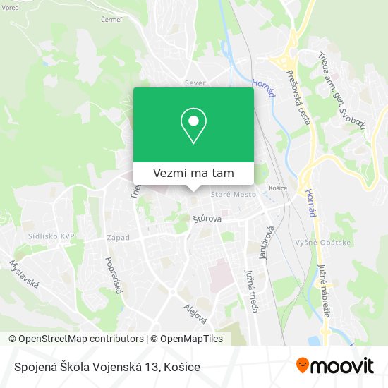 Spojená Škola Vojenská 13 mapa