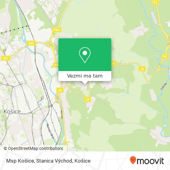 Msp Košice, Stanica Východ mapa