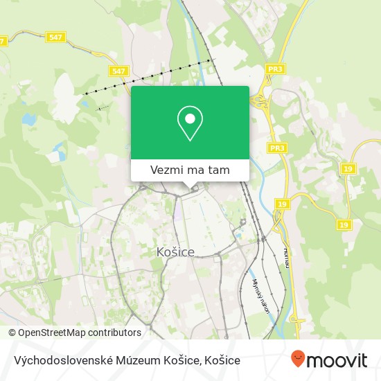 Východoslovenské Múzeum Košice mapa