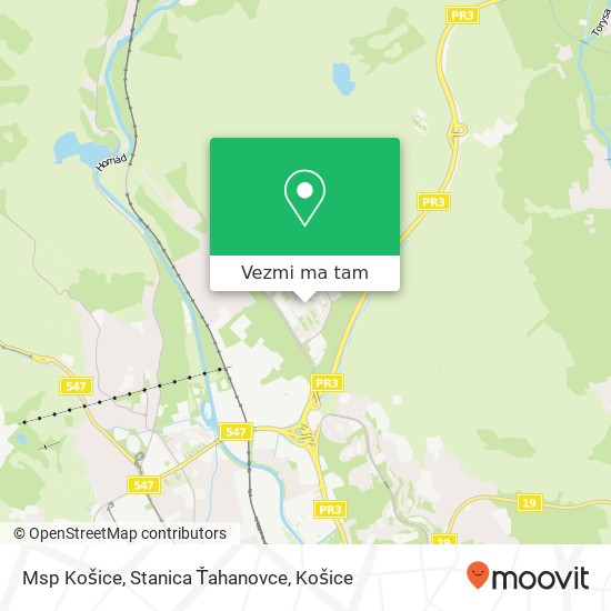 Msp Košice, Stanica Ťahanovce mapa