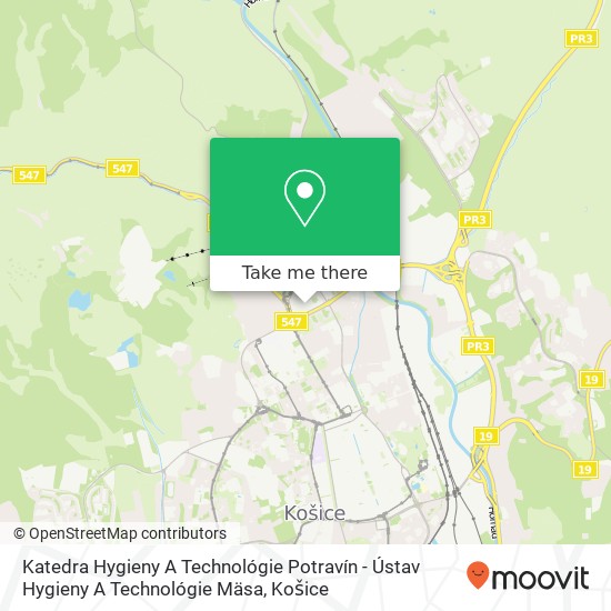 Katedra Hygieny A Technológie Potravín - Ústav Hygieny A Technológie Mäsa mapa