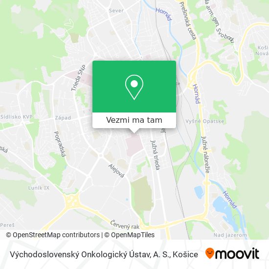 Východoslovenský Onkologický Ústav, A. S. mapa