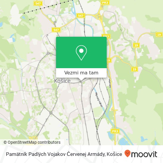 Pamätník Padlých Vojakov Červenej Armády mapa