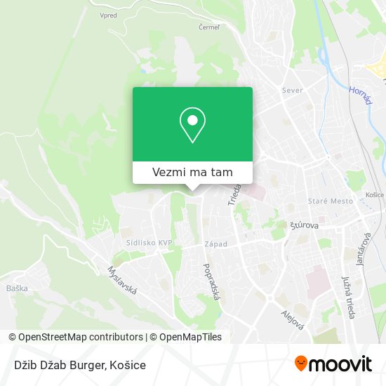 Džib Džab Burger mapa