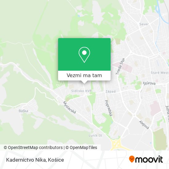 Kaderníctvo Nika mapa