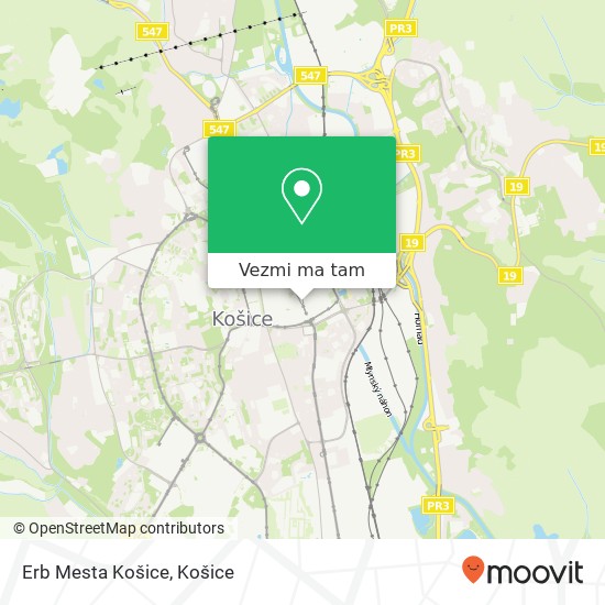 Erb Mesta Košice mapa