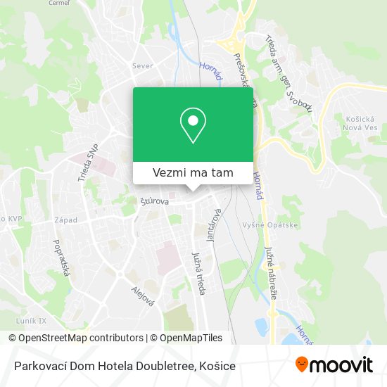 Parkovací Dom Hotela Doubletree mapa