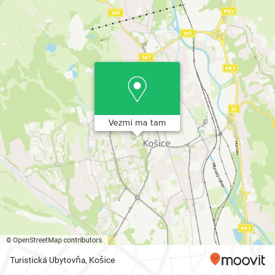 Turistická Ubytovňa mapa