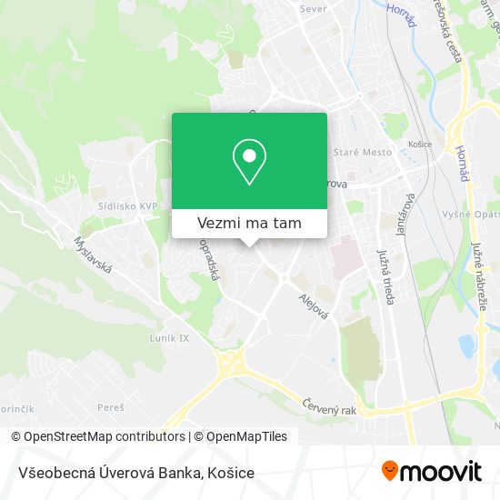 Všeobecná Úverová Banka mapa