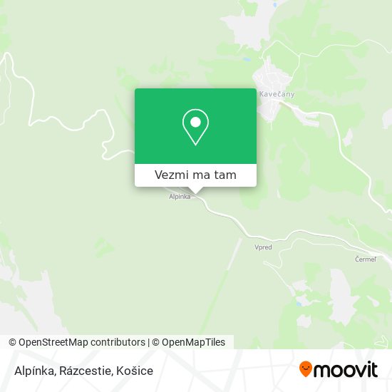 Alpínka, Rázcestie mapa