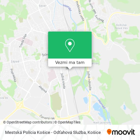 Mestská Polícia Košice - Odťahová Služba mapa