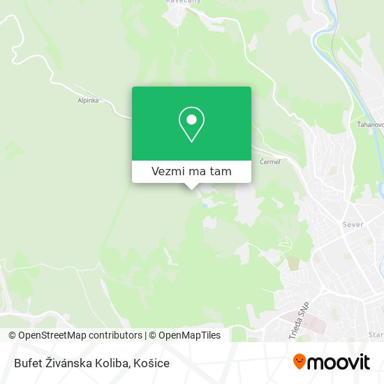 Bufet Živánska Koliba mapa