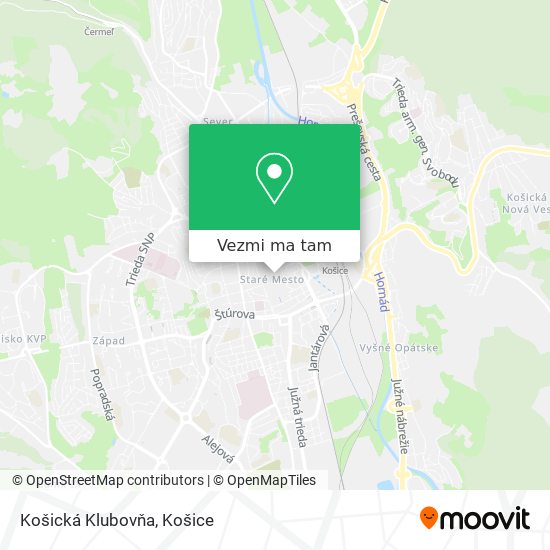 Košická Klubovňa mapa