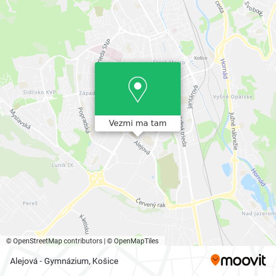Alejová - Gymnázium mapa