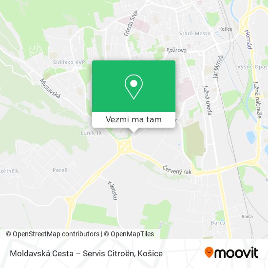 Moldavská Cesta – Servis Citroën mapa