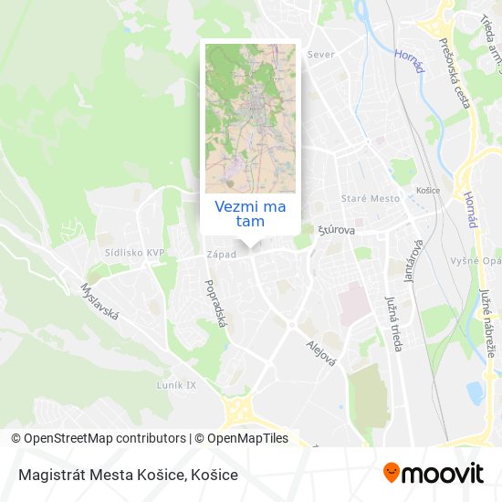 Magistrát Mesta Košice mapa